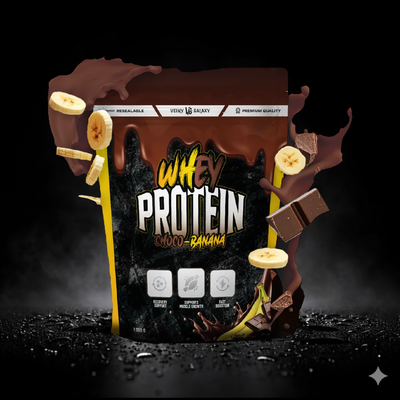 CHOCO BANANA BIAŁKO WPC 80 , 1KG