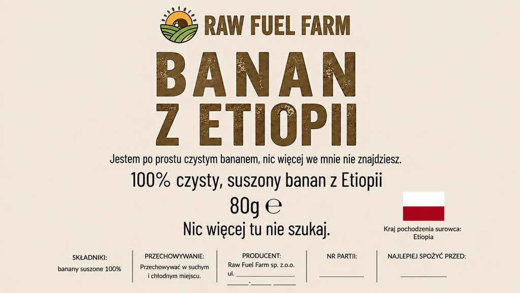 BANAN Z ETIOPII 80g (2 duże banany)