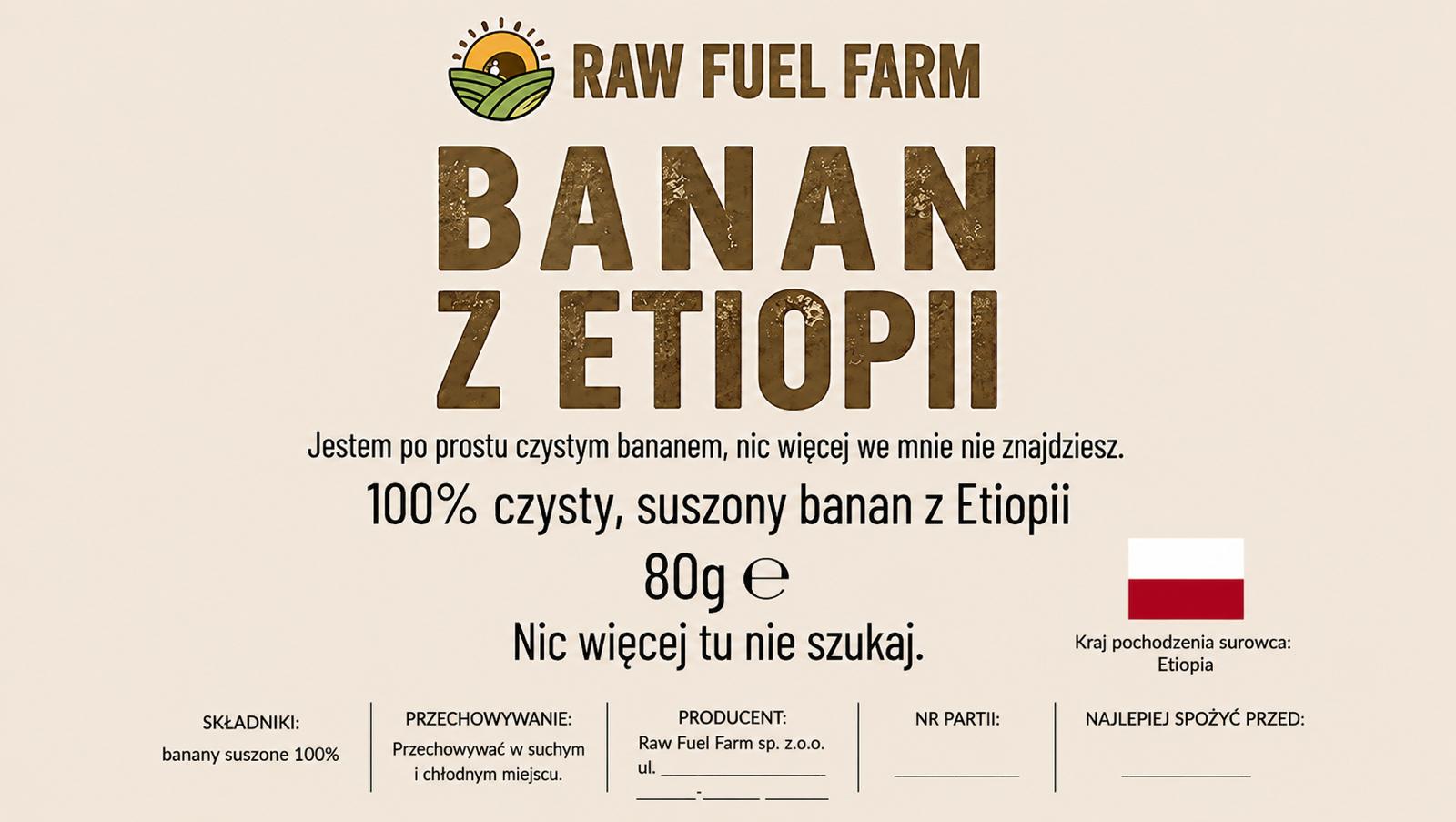 BANAN Z ETIOPII 80g (2 duże banany)