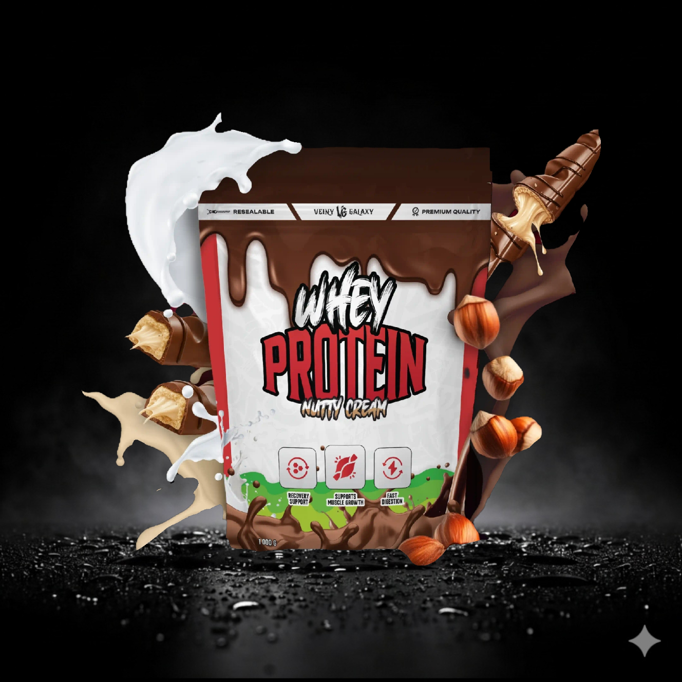 NUTTY CREAM BIAŁKO WPC 80 ,1 KG